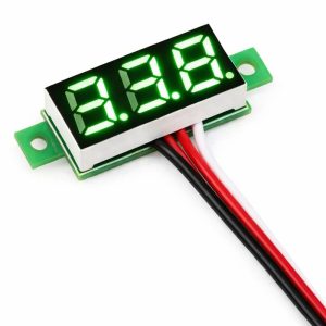 0.28 Inch 0-100 3 Kablolu DC Voltmetre Yeşil