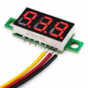 0.28 Inch 0-100 3 Kablolu DC Voltmetre Kırmızı